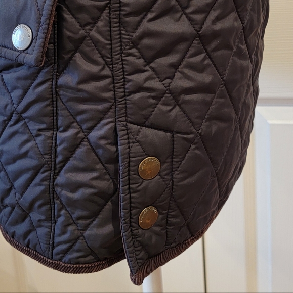 BROOKS BROTHERS Diamond Quilted Barn Coat Navy Blue - Size Medium - Picture 3 of 7